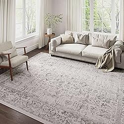 PureCozy Grey Area Rug 8x10 Indoor Vintage Living