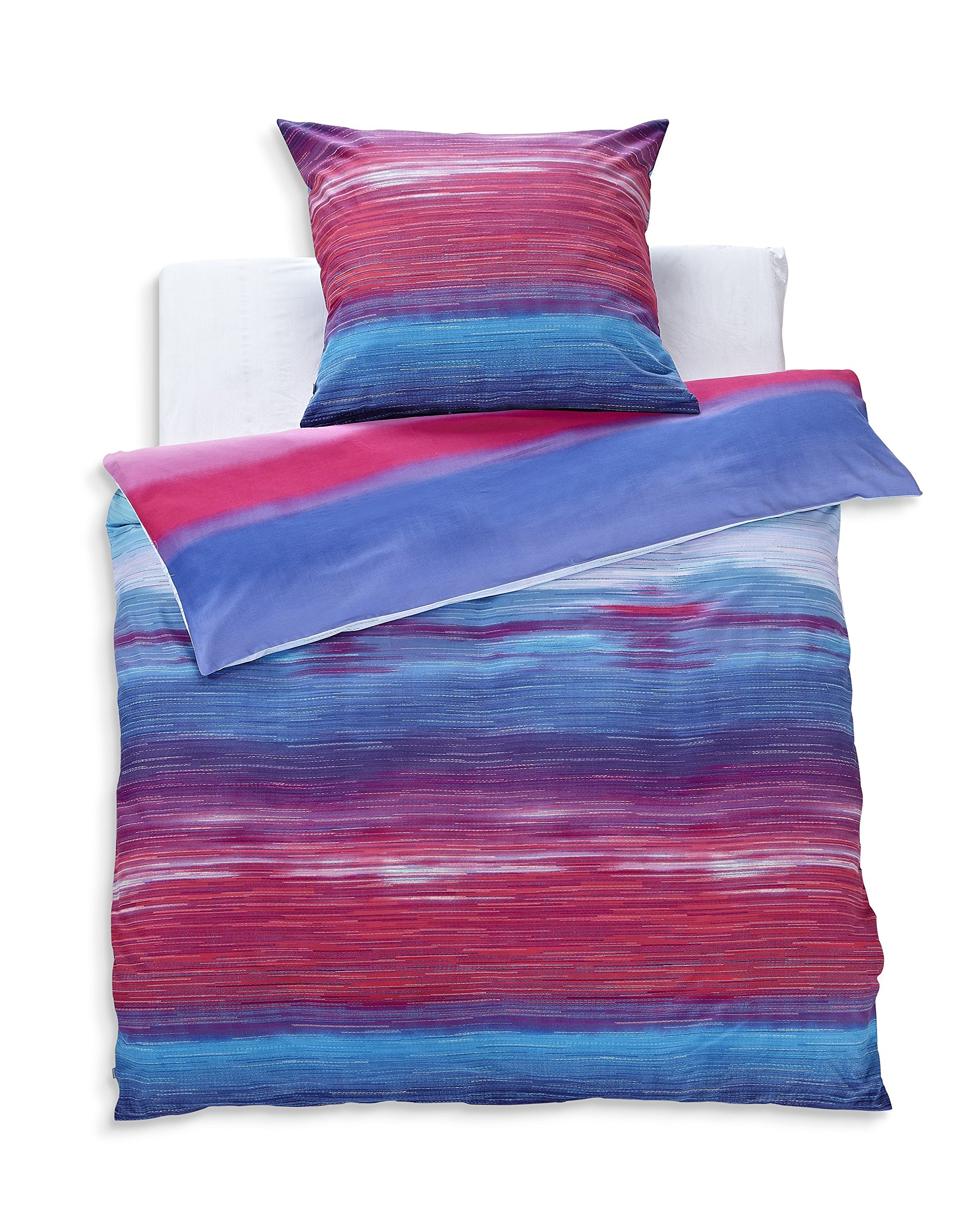 Sternenzelt Star Tent 15 W060602014 Pina Soft Flannel Bed Linen Set 80 x 80/135 x 200 cm, Turquoise/Pink