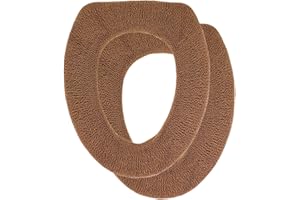 Warm-n-Comfy Soft Toilet Seat Cover - Plush & Thick Fabric Toilet Seat Warmer for Round & Elongated 14x18 Toilet Seats - Reusable, Machine-Washable, Easy-Install - Gift-Ready Packaging - Cocoa Brown