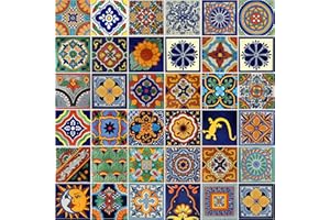 COLOR Y TRADICIÓN Mexican Tiles 4x4 Handpainted Hundred Pieces Assorted Designs