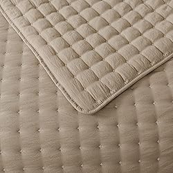 WDCOZY Beige Queen Size Quilt Bedding Sets with