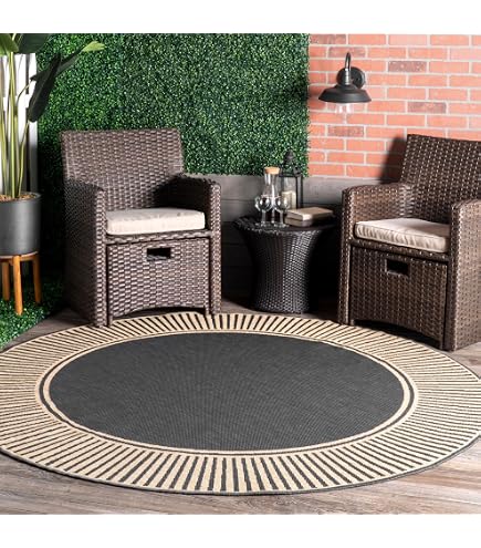 Safavieh Courtyard Tappeto Rotondo Indoor/Outdoor – Resistente UV, Facile Da Pulire, Per Terrazzo E Giardino, Colore CY8475 - 3