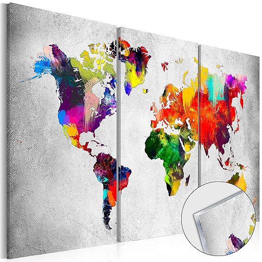 murando - Acrylglasbild Weltkarte 120x80 cm - 3 Teilig - Bilder Wandbild - modern - Decoration k-A-0098-k-e