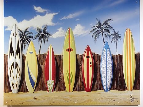 Amazon Co Jp サーフボードいっぱい 波乗り系 アメリカンブリキ看板 1198 ホーム キッチン