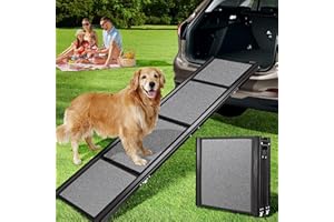 VIVOHOME Dog Ramp for Car, Stairs, 71" x 20" Extra Long & Wide Folding Dog Ramp with Anti-Slip Soft Surface for Medium or Large Dogs Get on a Bed, SUV Car & Truck, Up to 200 LBS