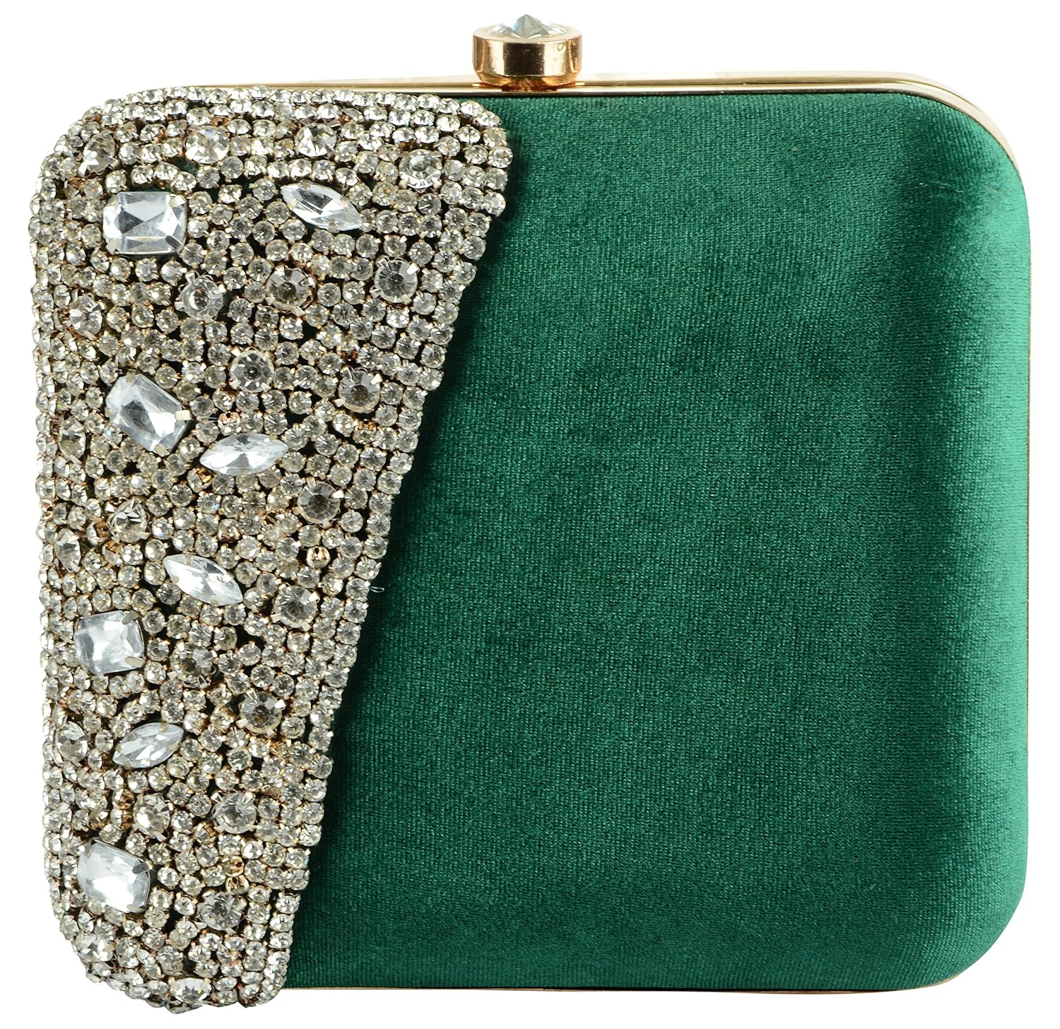 tooba women's crystal square box clutch