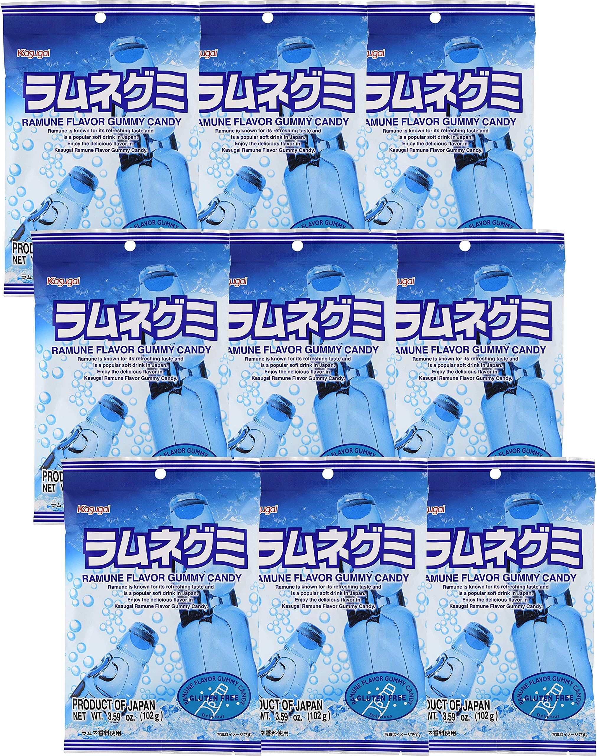 Kasugai Ramune Gummy Candy 3.59oz (9 Pack)