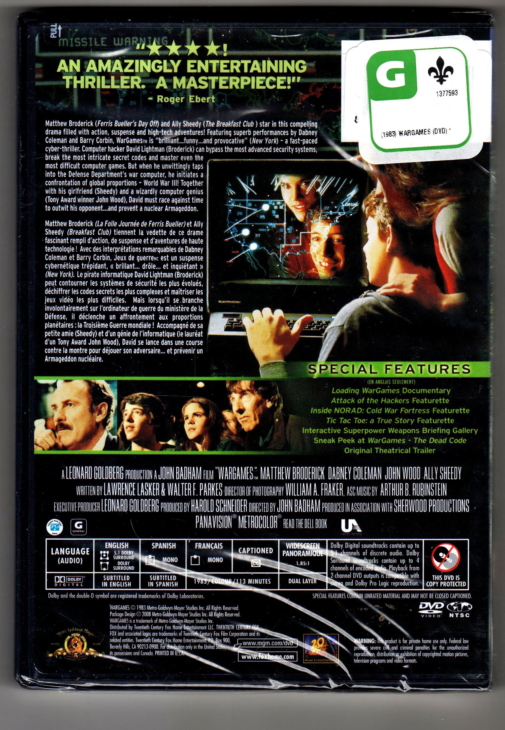 WarGames: 25 Ann (WS/DVD) WarGames: 25 Ann (WS/DVD) DVD Multi-Format Blu-ray VHS Tape