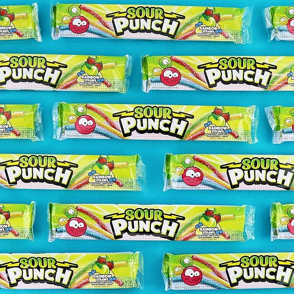 SOUR PUNCH RAINBOW SOUR STRAWS, 2 OUNCE (PACK OF 24)