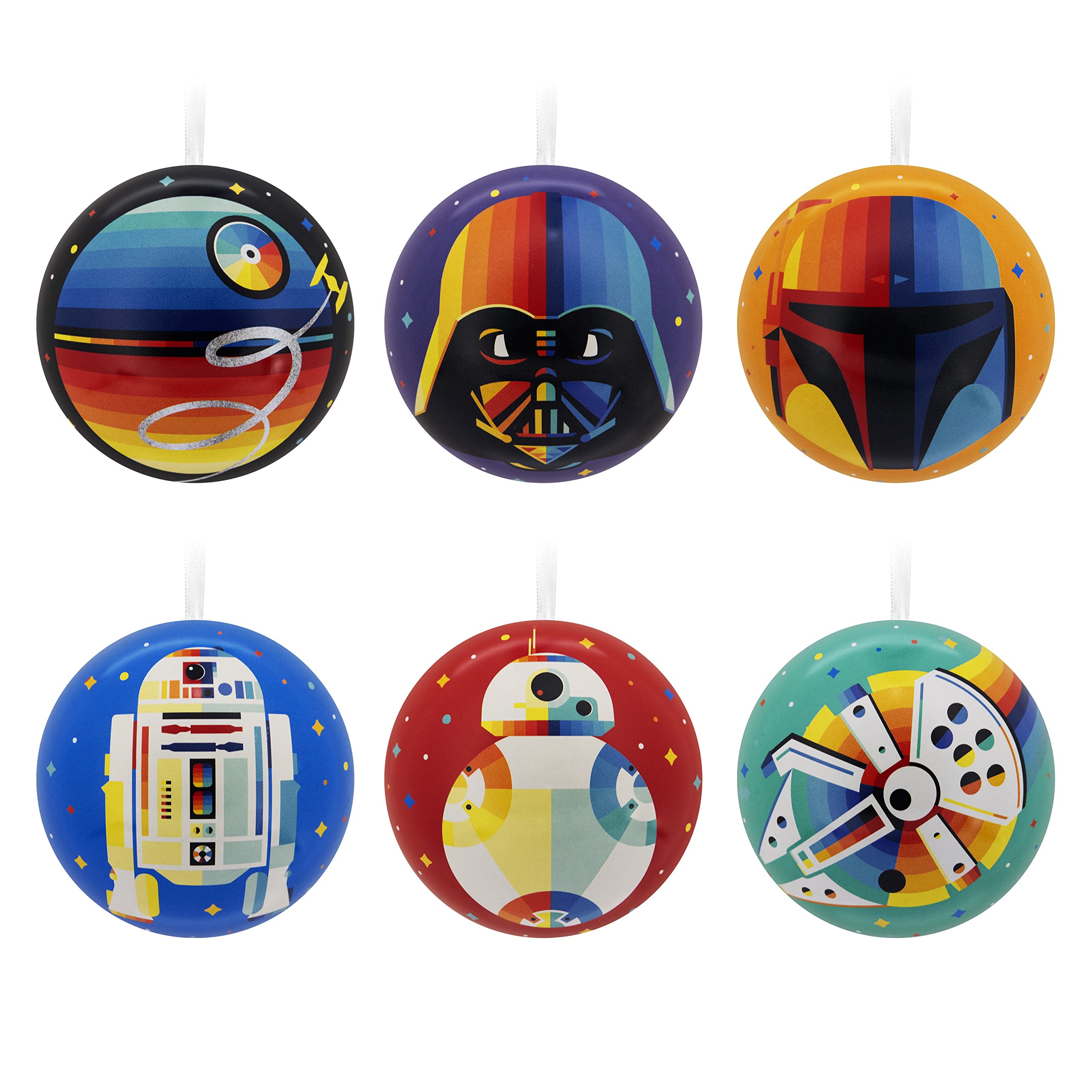 Hallmark Star Wars Tin Ball Christmas Ornaments, Set of 12