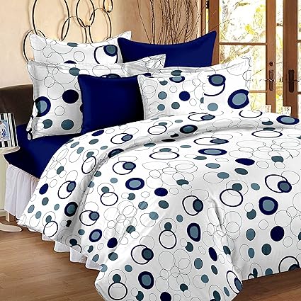 Story@Home Fantasy 120 TC Cotton Single Bedsheet with Pillow Cover - White