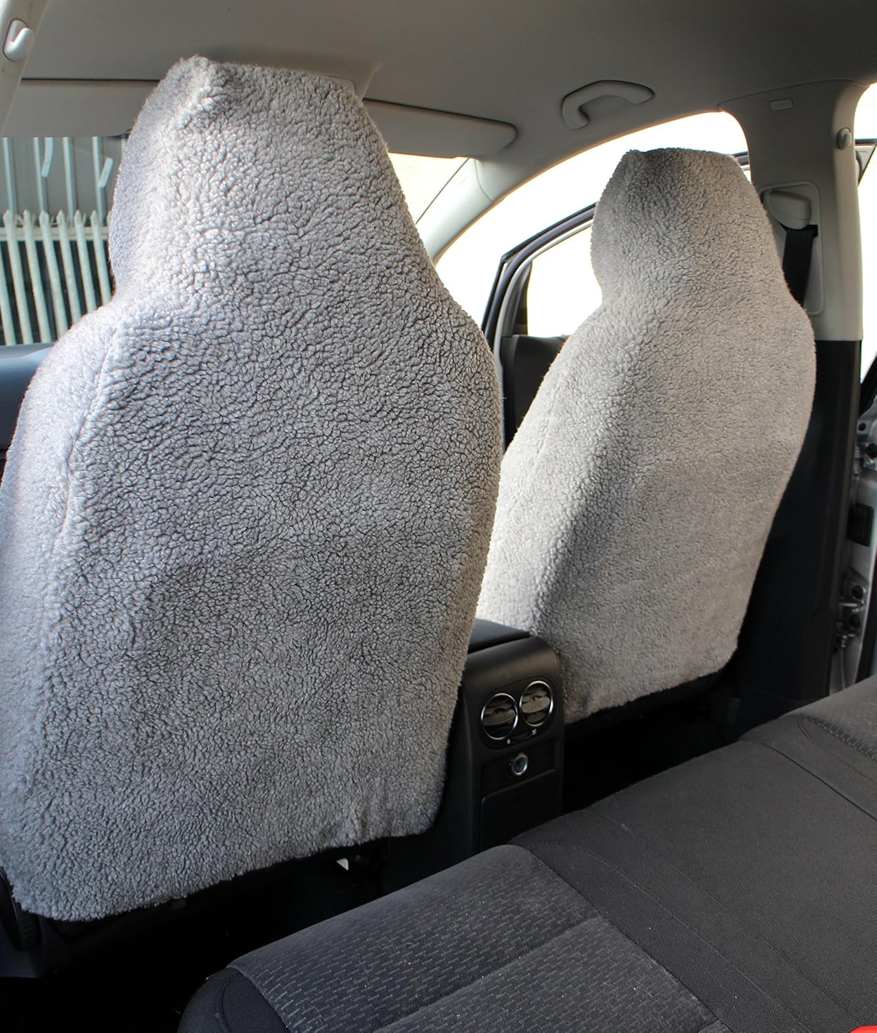 Vauxhall Zafira Grey Sheepskin Faux Fur Car Seat Covers 2 x Fronts 2005