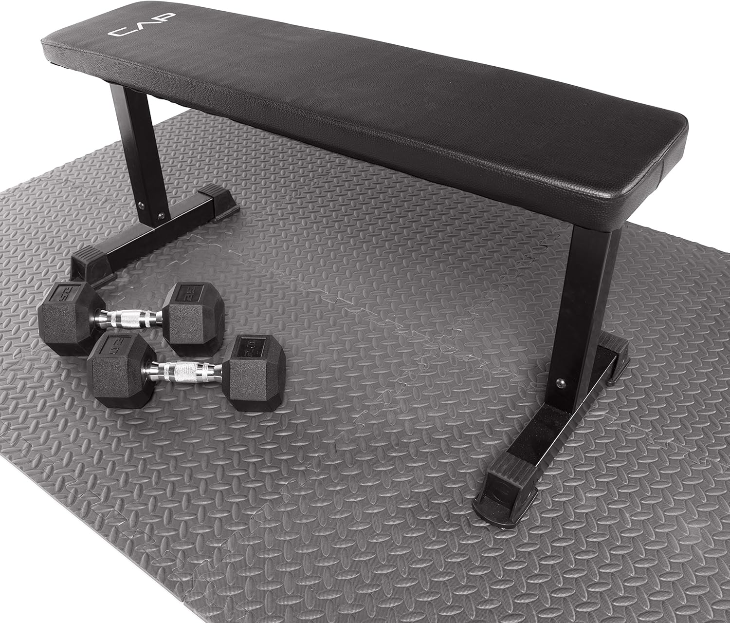CAP Barbell 6-Piece Puzzle Exercise Mat, Black, 1/2" Thick : Sports & Outdoors