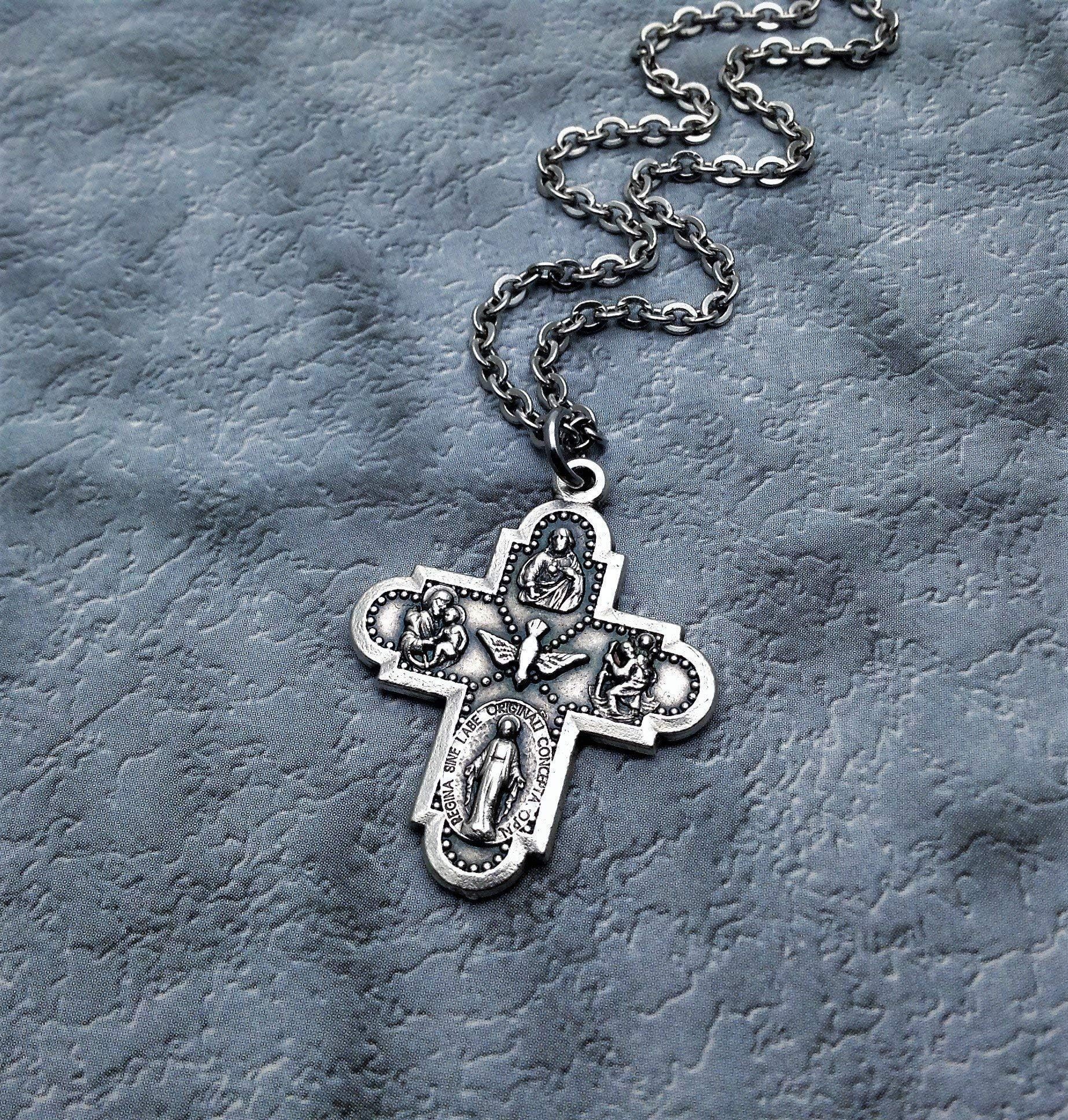 1 3/16 inch 5 Way Cross Necklace
