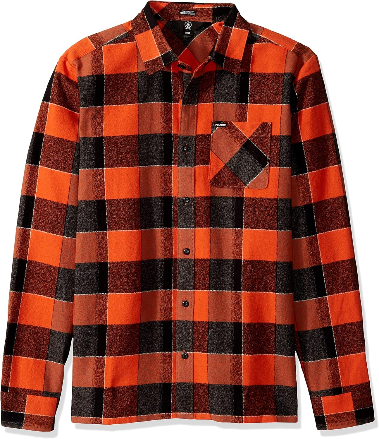 Volcom Men's Neo Glitch Button Up Flannel Shirt: Clothing