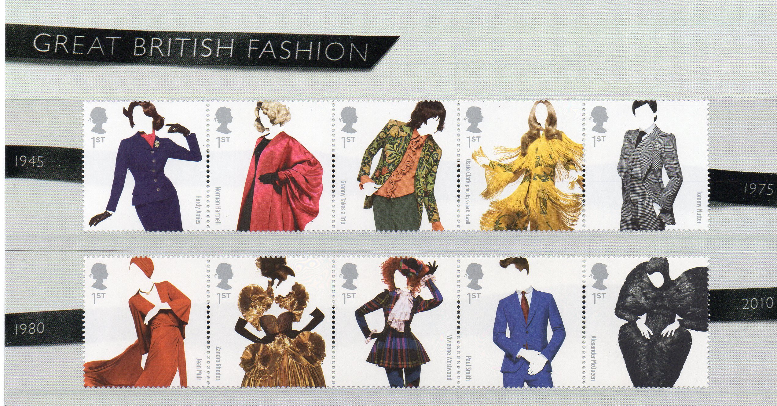 2012 Great British Fashion Stamps in Presentation pack