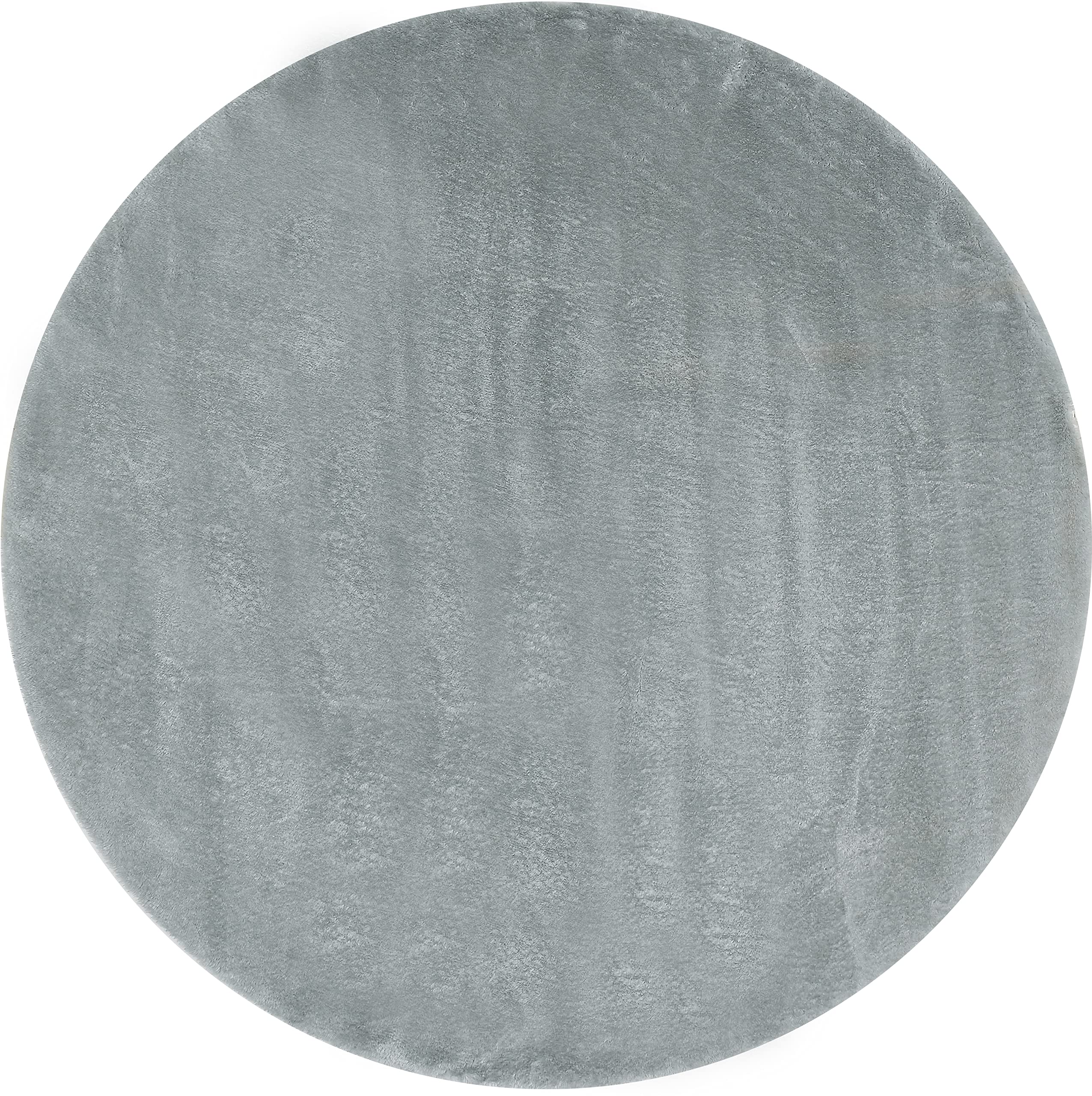 andiamo Lambskin Rug – Faux Fur – Fluffy Bedroom Rug – Suitable as a Bed Rug Bedroom or as a Fur Rug Living Room – Faux Lambskin Easy Care 80 cm Round Light Grey