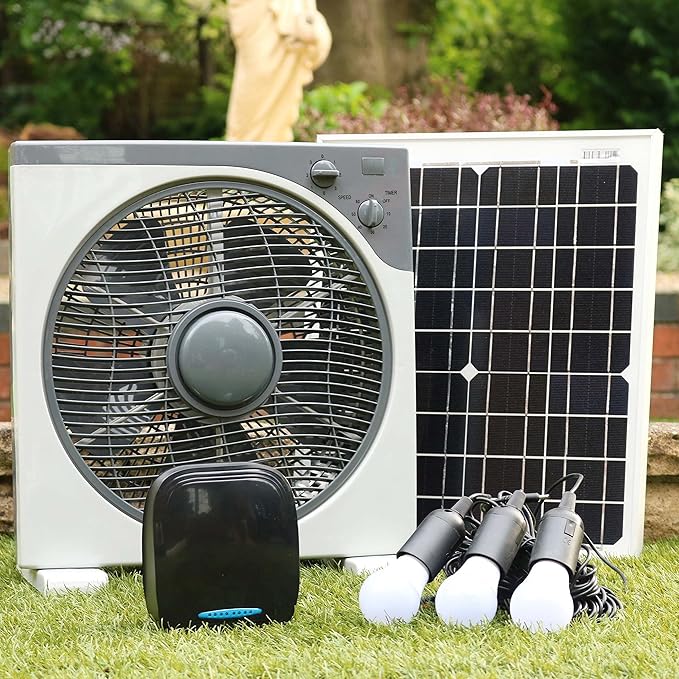 PK Green Solar Fan Lithium Battery 20W Solar Panel 3 LED Bulbs PK Green Solar Fan Lithium Battery 20W Solar Panel 3 LED Bulbs