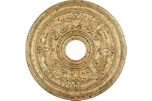 Livex Lighting, 8200-65, Ceiling Medallion, Hand Applied Vintage Gold Leaf with Gilded Accents, 22.k"Dx1.5"H