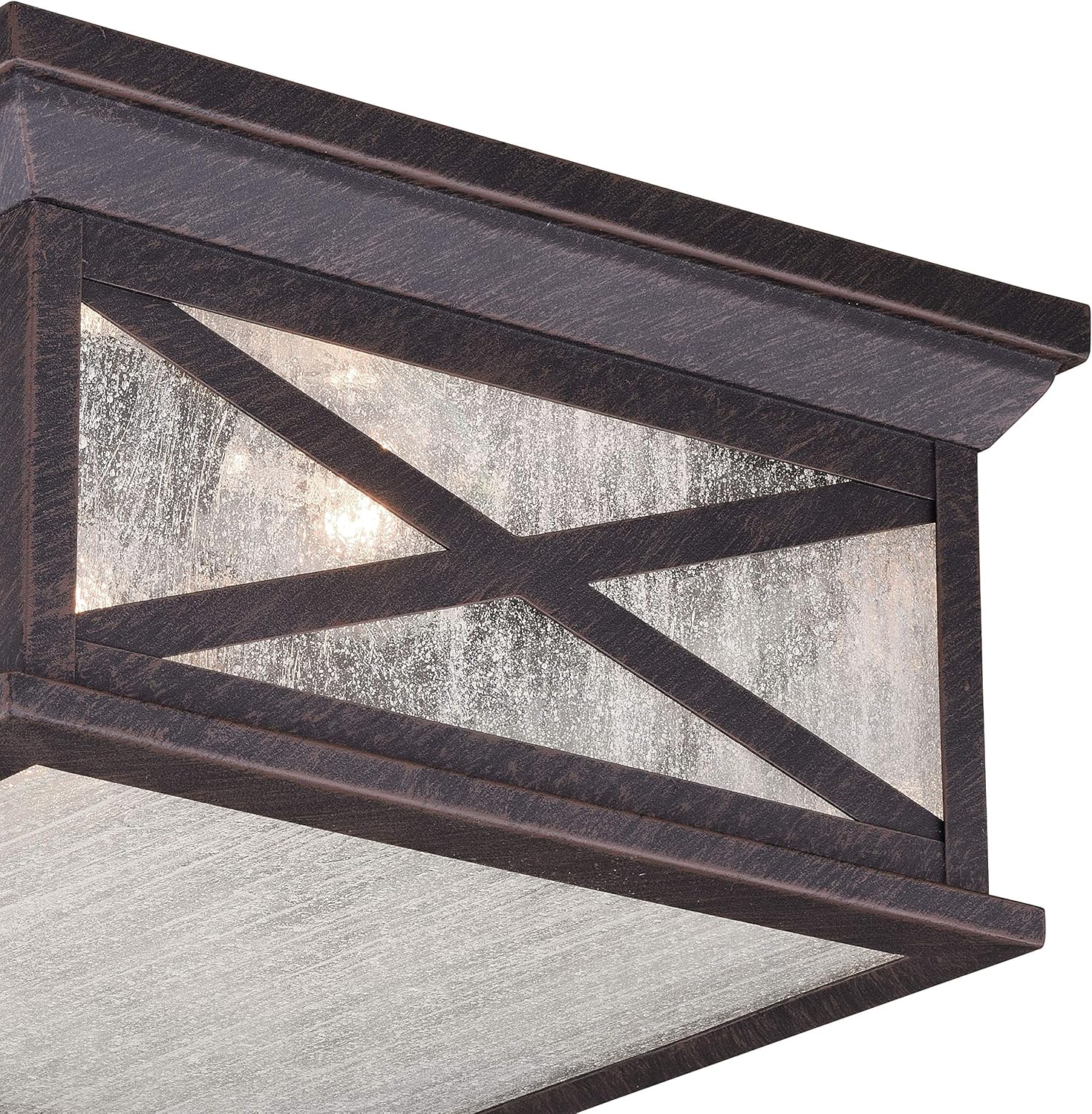 VAXCEL Bronze Outdoor Ceiling Light Square Outdoor Flush Mount Light