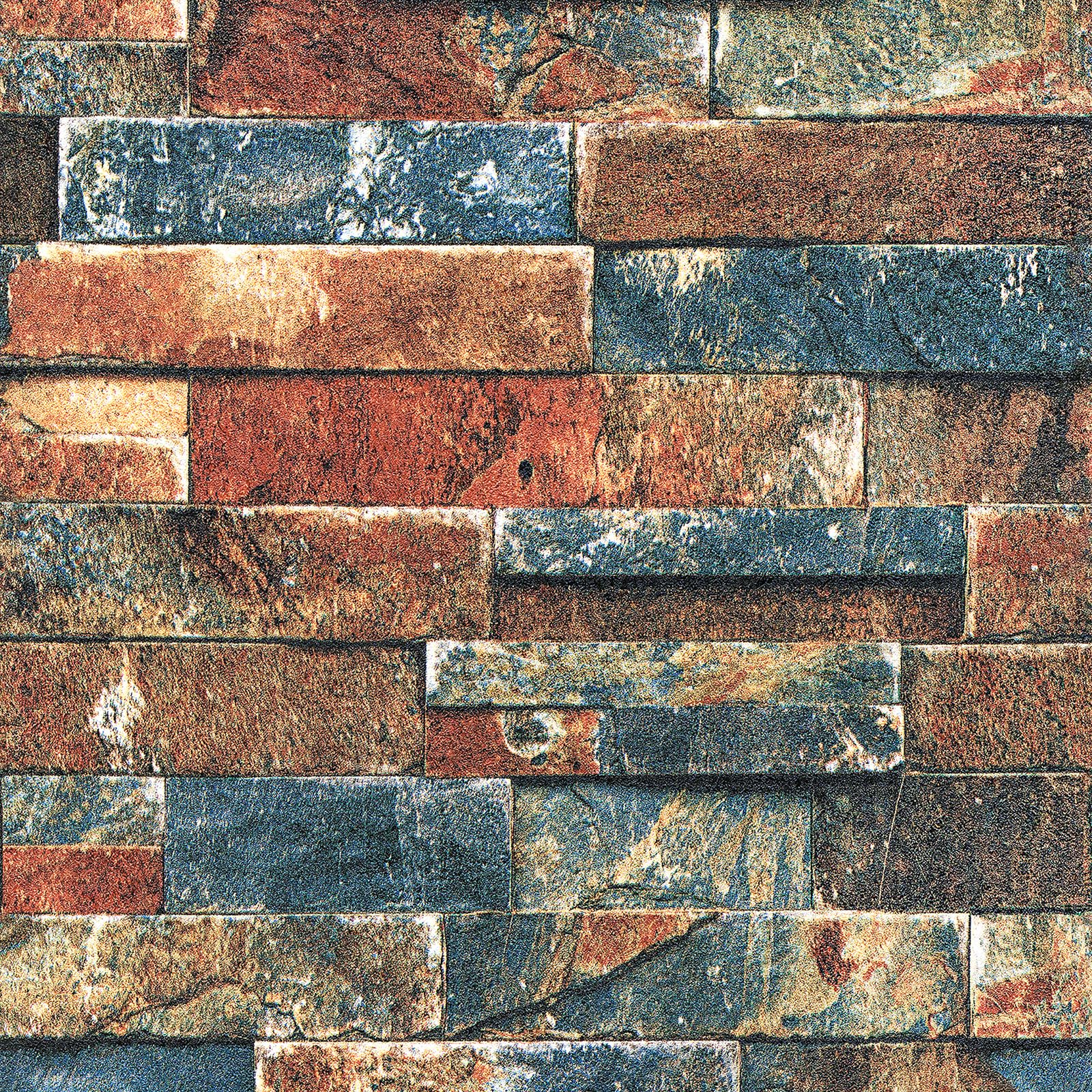 VEELIKE Brick Wallpaper Peel and Stick Retro Stone Wallpaper for Walls Backdrop Backsplash Industrial Brick Wall Effect Wallpaper for Bedroom Living Room Faux 3D Brick Wallpaper Removable 40cmx300cm