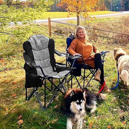 Coastrail Outdoor Camping Chair Oversized Padded Folding Quad Arm
