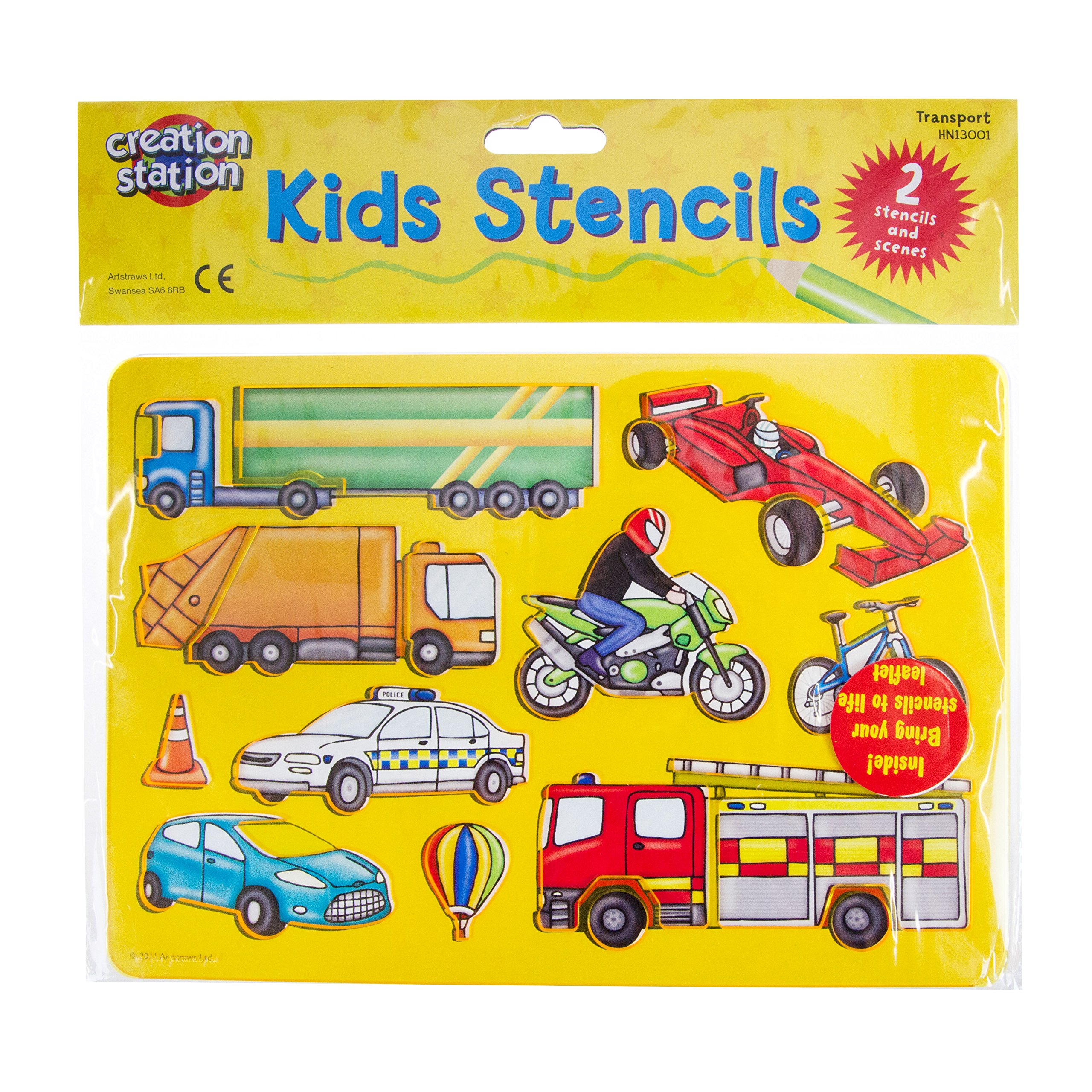 Creation Station HN13001 Transport Stencils, Pack of 2, Yellow