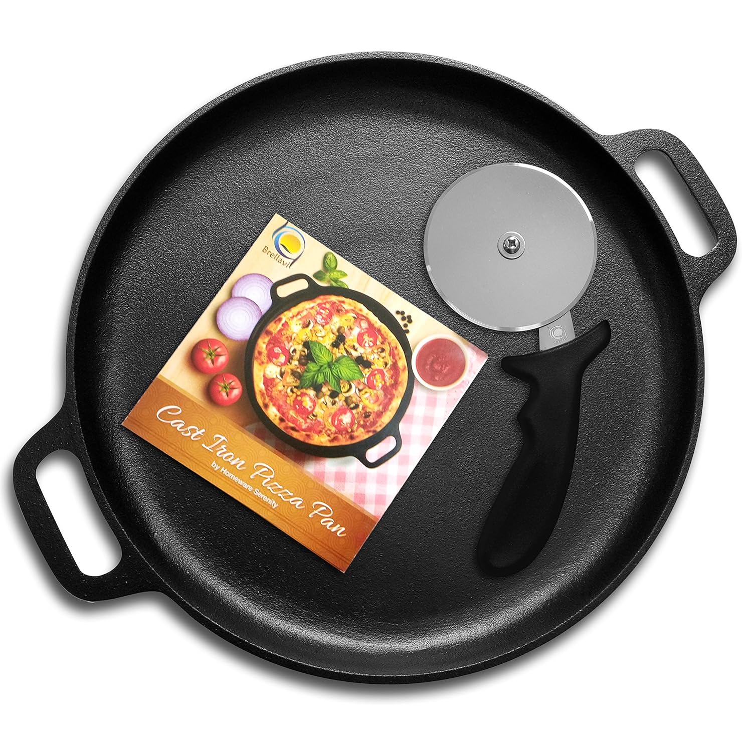 Cast Iron Pizza Pan Dosa Pan 14 Inch Pre Seasoned Round Griddle eBay