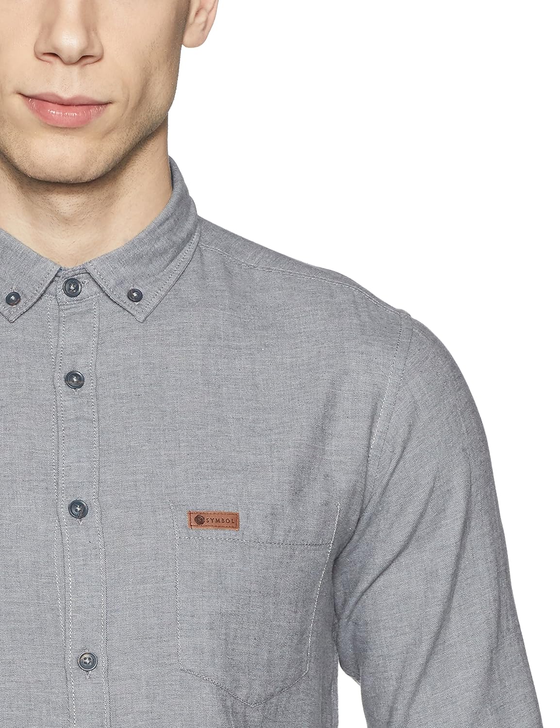 symbol amazon brand men's slim fit casual shirt