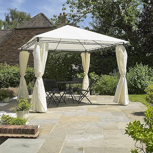 Kingfisher Fsghd Heavy Duty Garden Gazebo With Side Curtains