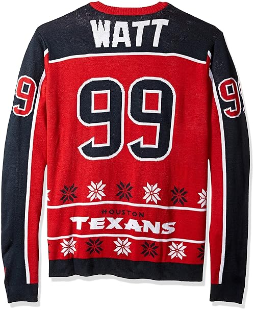 FOCO NFL Player Portrait Ugly Sweater, J.J. Watt, Medium