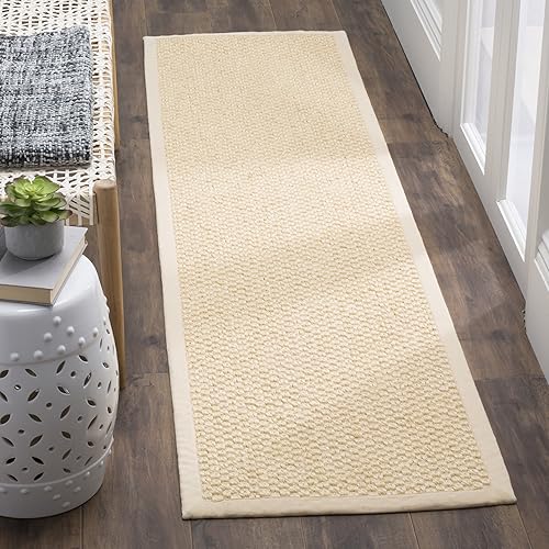 Safavieh Natural Fiber Collection NF525A Premium Sisal Runner, 2' x 8' , Cream