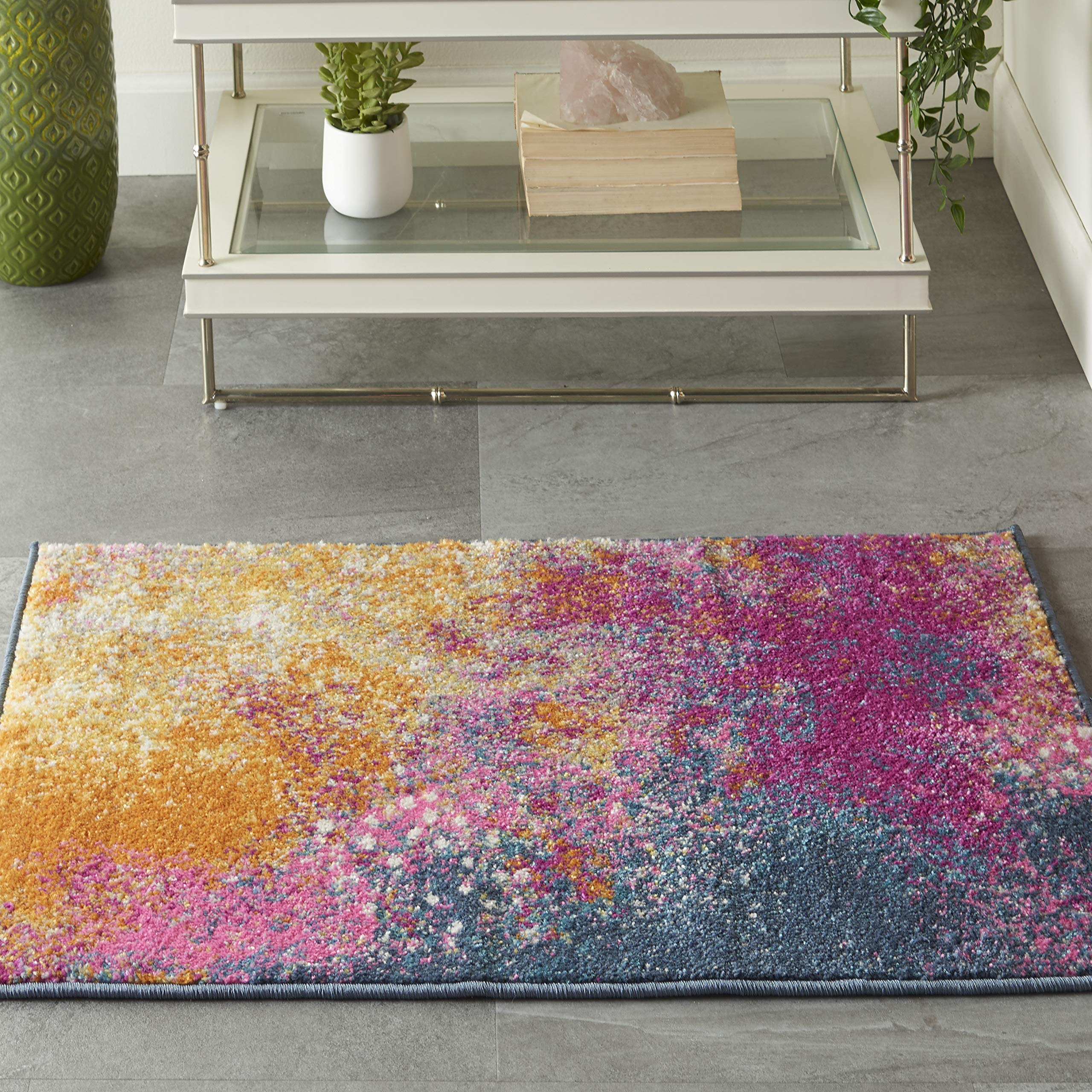 Nourison Passion Bohemian Modern/Traditional Area Rug, 22"X34", Orange