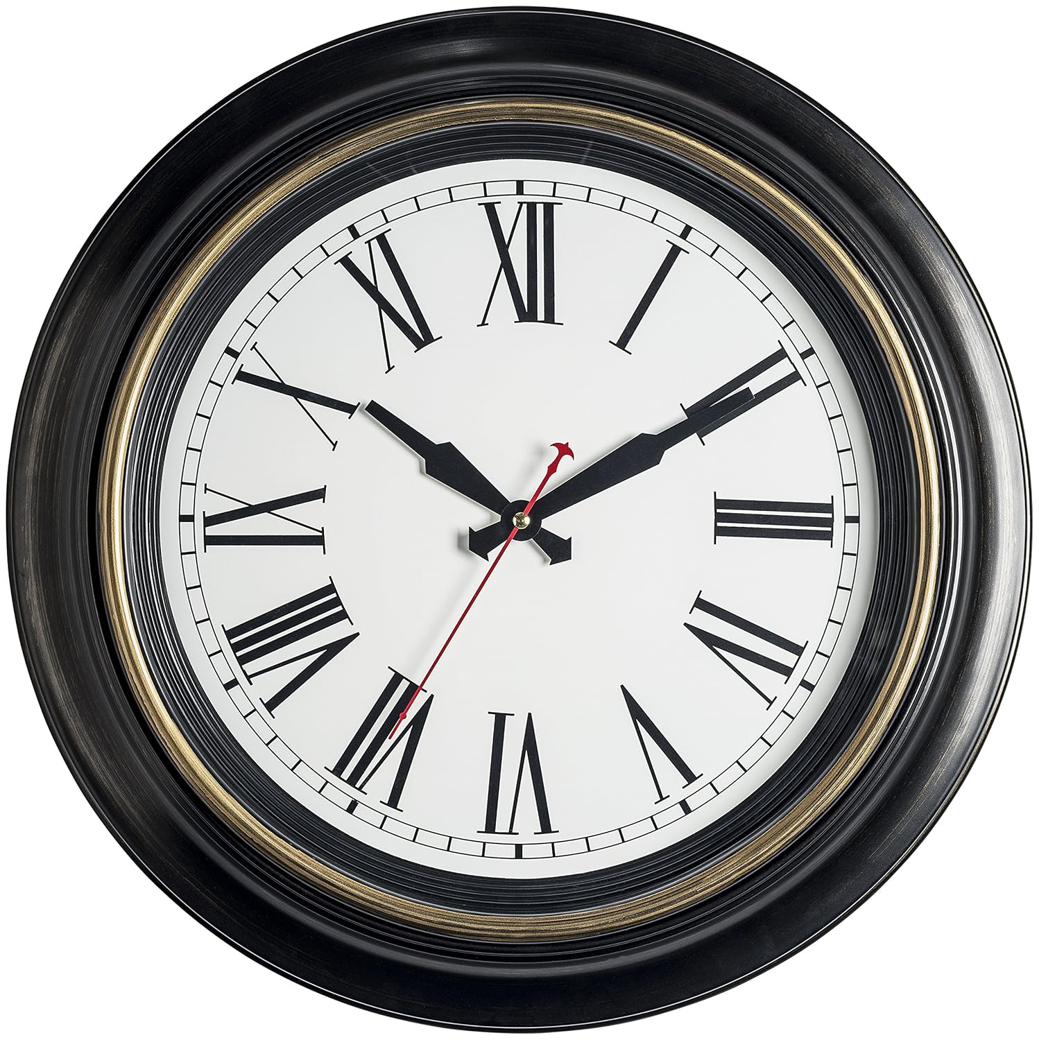 Bernhard Products Large Wall Clock 18 Inch Quality Quartz Silent Non