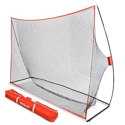 GoSports Golf Practice Hitting Net | Choose Between Huge 10' x 7' or 7' x 7' Nets | Personal Driving Range for Indoor or Outdoor Use | Designed by Golfers for Golfers