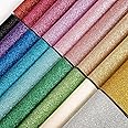 18 Pieces Glitter Faux Leather Sheets, 8×12 inches Shiny PU Soft Leather Fabric Colourful Sheets Suitable for Making Bows, Leather Earrings, Hair Accessories DIY Crafts Projects