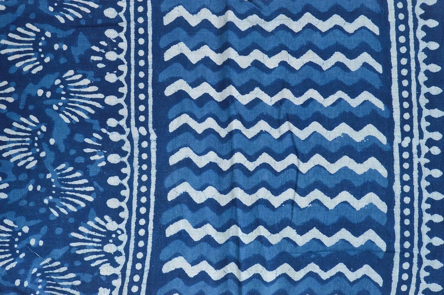guru kripa enterprises women's stole (blue) size(170cm x 55cm) handblock printed