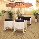 Yaheetech 27 Pcs Decking Tiles 30x30cm Interlocking Outdoor Flooring Natural view 2