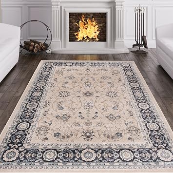 Amazon De Traditioneller Teppich Mittelalter Strauch Hell Beige