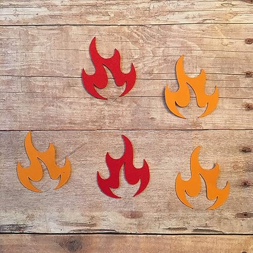 Amazon Com Fire Confetti Fireman Decorations Fire Fighter Theme Fire Decorations Fireman Party Supplies Flame Cut Out Handmade