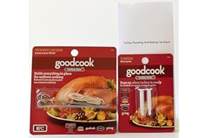 GOODCOOK Good Cook Pop Up Timer,Good Cook Turkey Lacers, Turkey Roasting Tip Sheet. Holiday Christmas Oven Baking Bundle