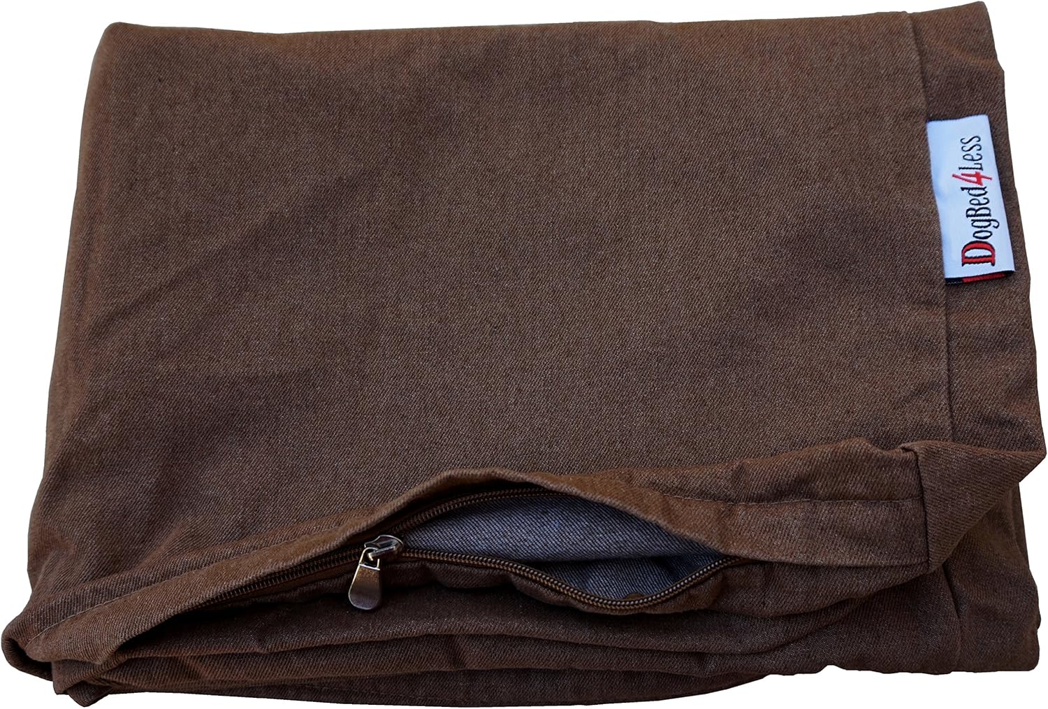 Dogbed4less 55X37X4 Inches Brown Color Denim Jean Dog Pet Bed External Zipper Cover - Replacement Cover only : Pet Supplies