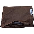 Extra Large 47x29 Inch Denim Dog Bed Cover - Brown, Durable, Washable, Zippered Replacement Cover For DIY Pet Beds