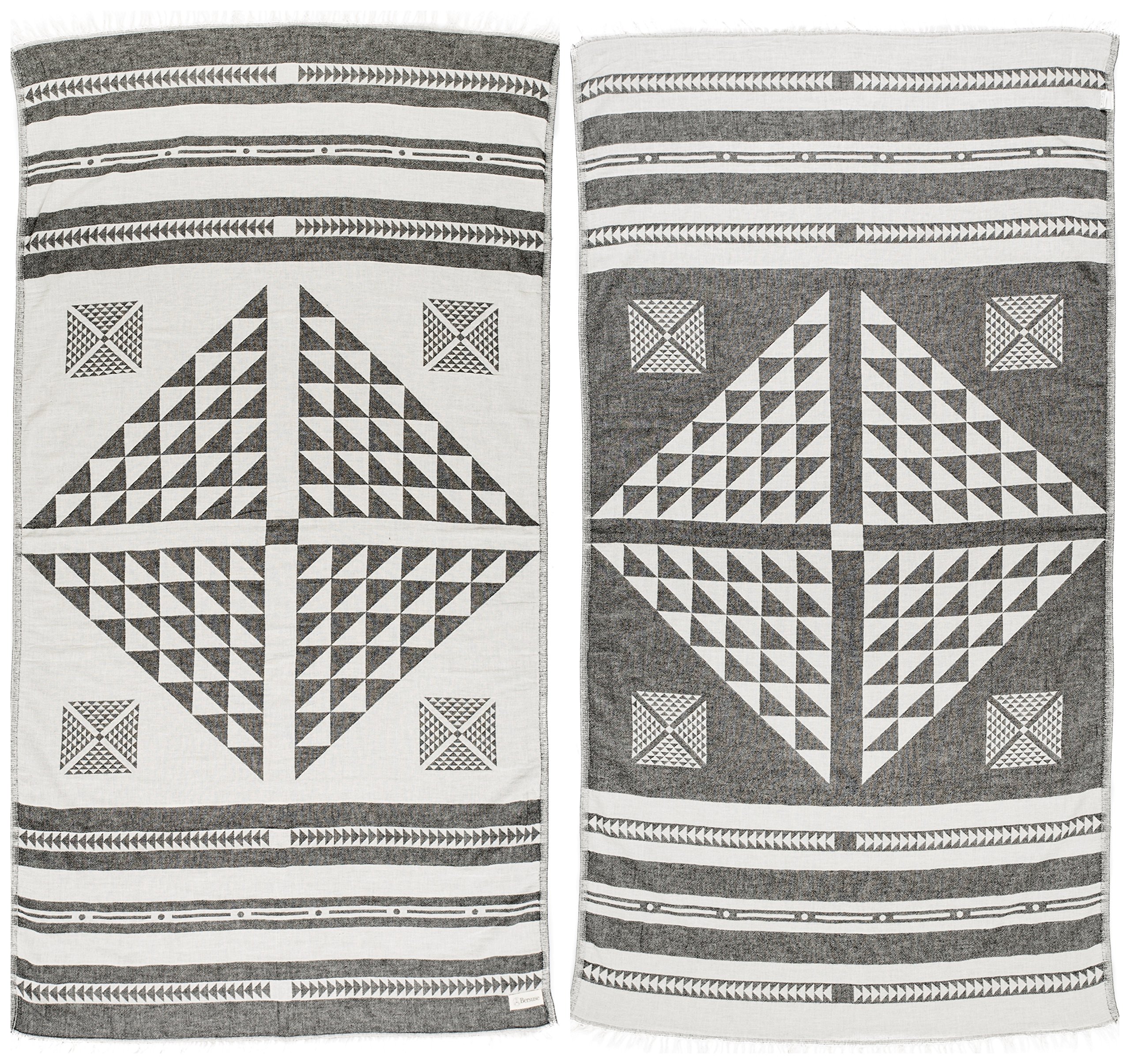 Bersuse 100% Cotton - Aruba Turkish Towel - Black