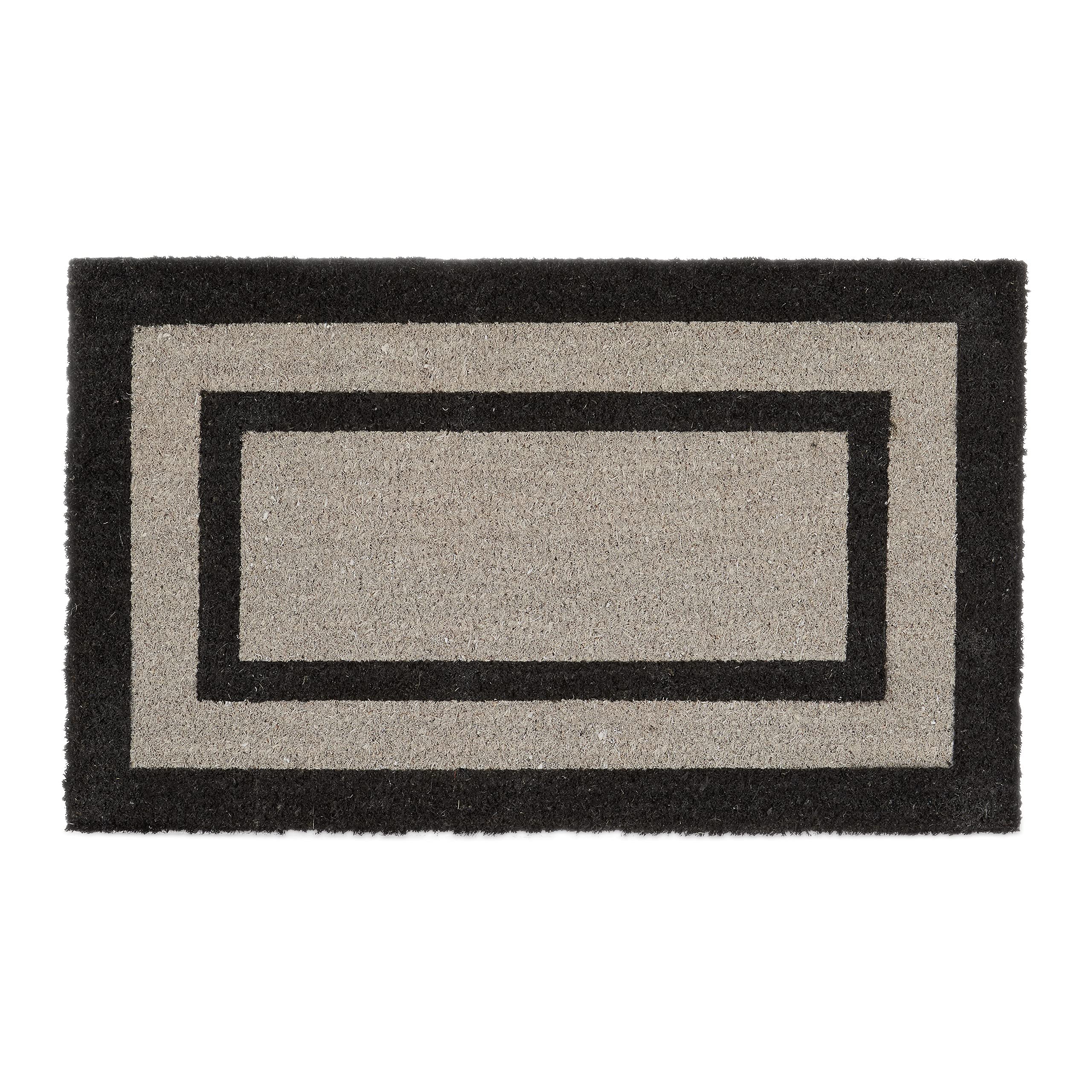 Relaxdays Long Coir Doormat with Anti-Slip PVC Underside for Balcony Hallway Veranda Patio Welcome Mat Size: 75 x 45 x 1.5 cm, Grey, 45 x 75 x 1.5 cm