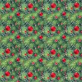 Mook Fabrics Christmas Cotton Fabric, Festive Branches Red Cut by The Yard | 45in. Wide – 100% Cotton Material for Quilting, 