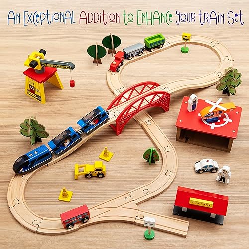 Battery Operated Action Locomotive Toy Train Set for Wooden Train
