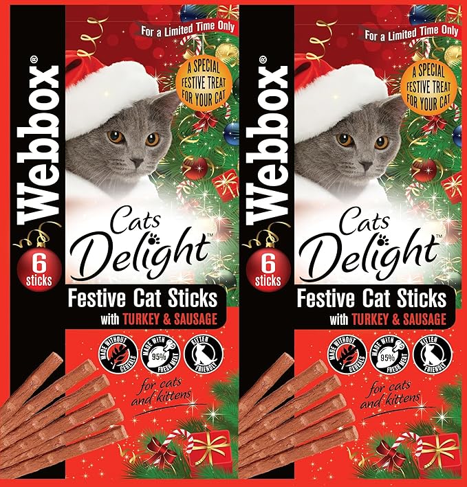 box Cats Delight Sticks Turkey and Sausage 30 g, Pack of 25 Amazon