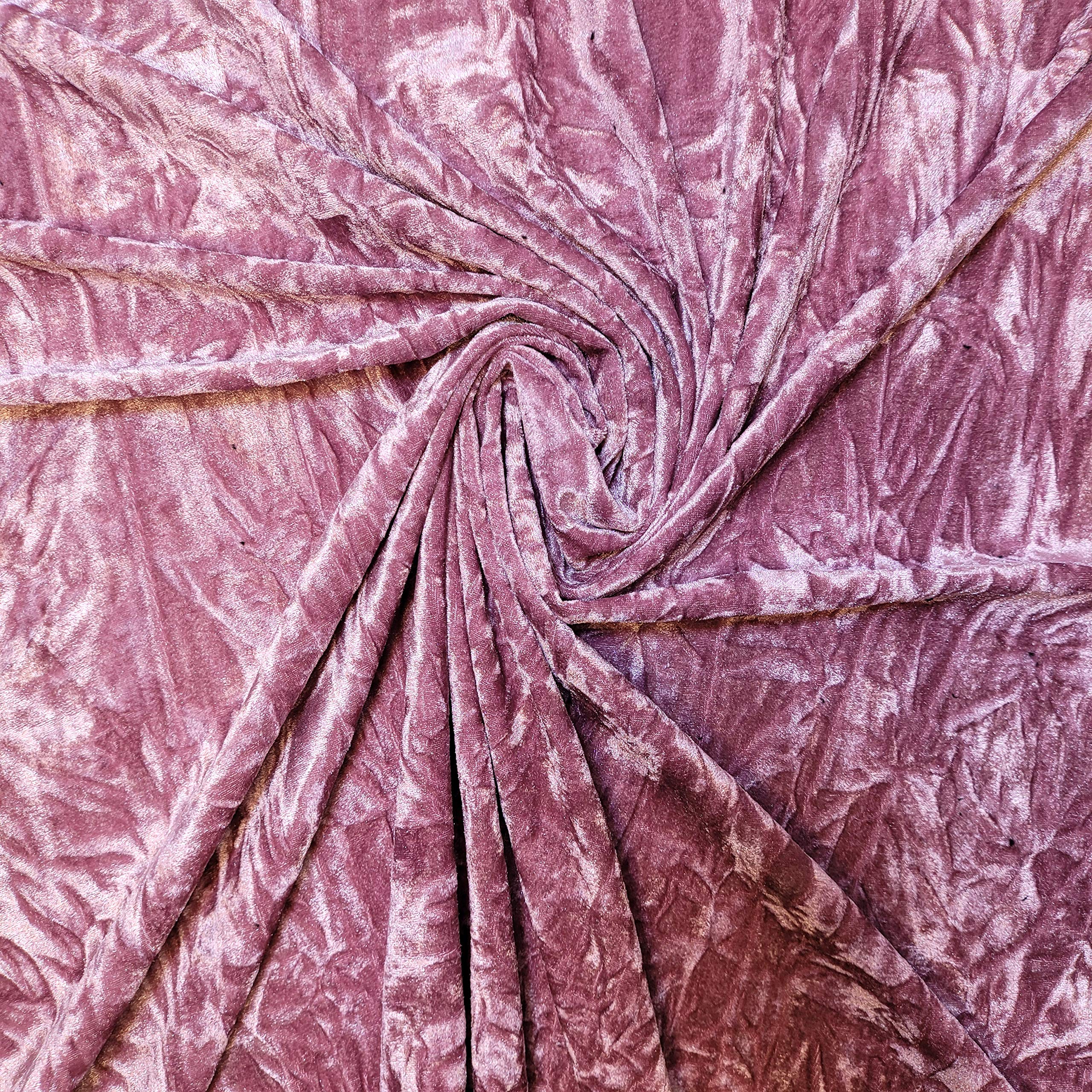 Textile Station Premium Quality Marble Crushed Velvet Medium Weight Stretch Fabric Material 58" Wide Available in 26 Colours (Mauve) — image 1