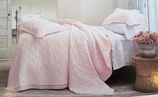 Amazon Com Simply Shabby Chic Pink Linen Cotton King Quilt With